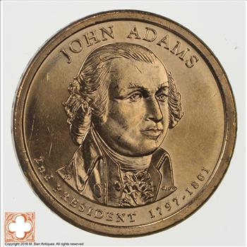 RARE ERROR - DOUBLE EDGE Lettering - 2007 ADAMS - Presidential Dollar