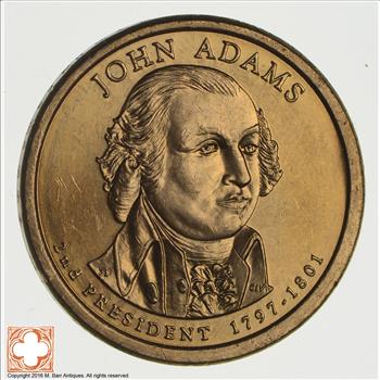 RARE ERROR - DOUBLE EDGE Lettering - 2007 ADAMS - Presidential Dollar