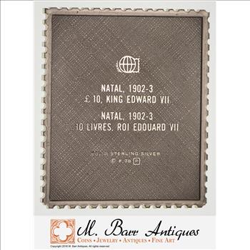 Rare - Historic Stamp Sterling Silver Medallion 14.3 Grams