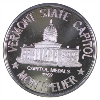 Rare Limited Edition - 1 Oz Silver Vermont State Capitol Round - .999 Fine Silver