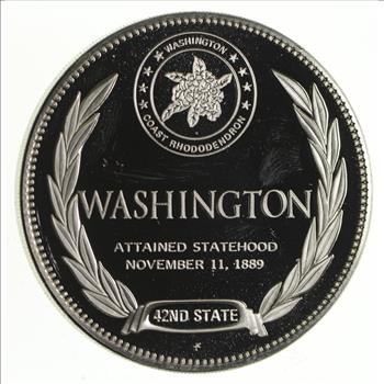 Rare - Limited Edition Washington The Evergreen State Sterling Large Silver Medallion 1.2 Troy Ounces!