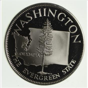 Rare - Limited Edition Washington The Evergreen State Sterling Large Silver Medallion 1.2 Troy Ounces!
