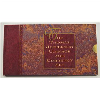 Rare Matte Finish Nickel! - The Thomas Jefferson Coinage And Currency Set - Including Silver Dollar, Nickel, And $2 Bill