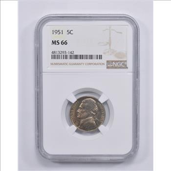 1951 JEFFERSON NICKEL NGC MS 66 VERY NICE!!!