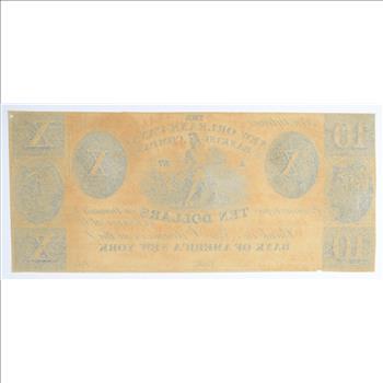 RARE - Obsolete Currency 1800s New Orleans Canal & Banking Co. $10.00 Very Historic!