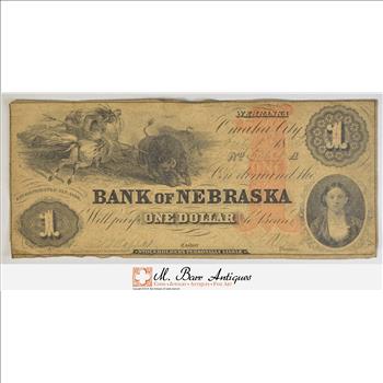 RARE - Obsolete Currency ***1856 $1.00 Bank Of Nebraska*** Very Historic!