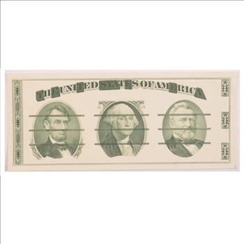 RARE - Official United States Currency Test Note Specimen  NO RESERVE