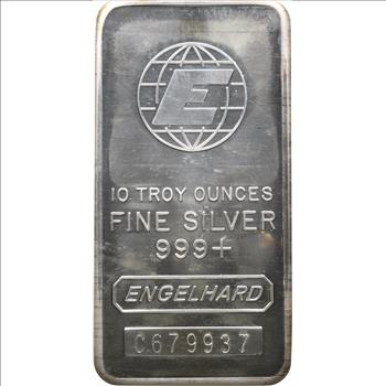 Rare Silver 10 Troy Oz. Engelhard Silver Bar