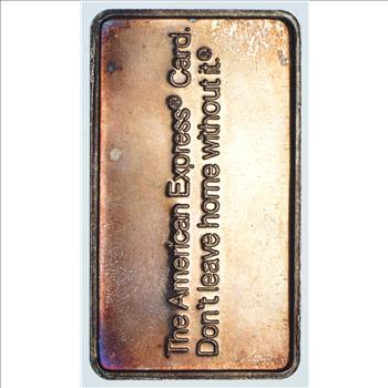 Rare Silver 1/2 Troy OZ. American Express Card Bar .999 Fine Silver