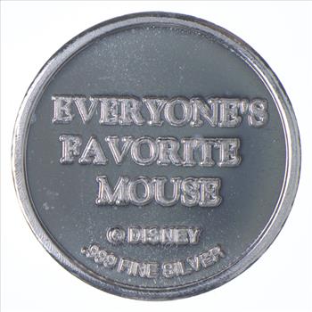 Rare Silver 1.6 Grams Disney Mickey Mouse Round .999 Fine Silver