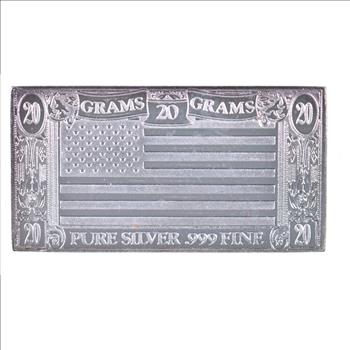 Rare Silver 20 Grams United States Silver Bar.999 Fine Silver