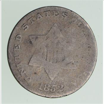 RARE Silver Trime - 1852 Three Cent Silver - 3 Cent Early US Coin - Look it up!