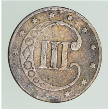 RARE Silver Trime - 1853 Three Cent Silver - 3 Cent Early US Coin - Look it up!