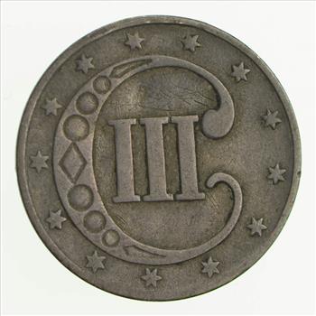 RARE Silver Trime - 1858 Three Cent Silver - 3 Cent Early US Coin - Look it up!