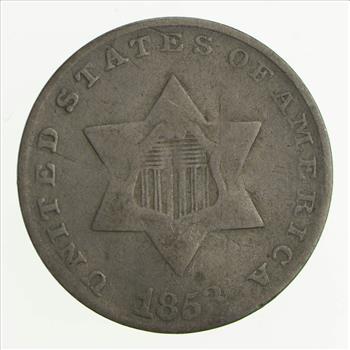 RARE Silver Trime - 1858 Three Cent Silver - 3 Cent Early US Coin - Look it up!