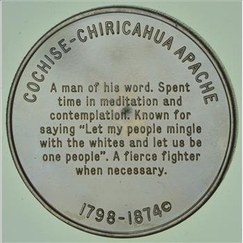 Rare Sterling Silver -Historic Native Americans - Cochise - Chiricahua Apache - 30.6 Grams