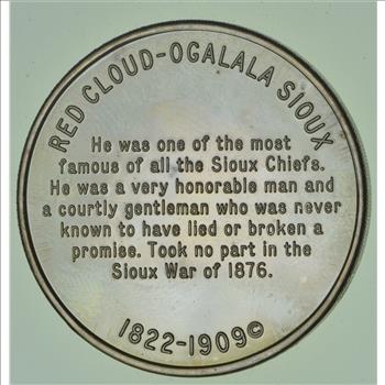 Rare Sterling Silver -Historic Native Americans - Red Cloud - Ogalala Sioux - 30.7 Grams