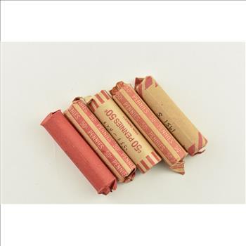 S MINT Mark ONLY - 1950 1935 1950 1955 1951 Lincoln Wheat Cent 5 Roll Lot