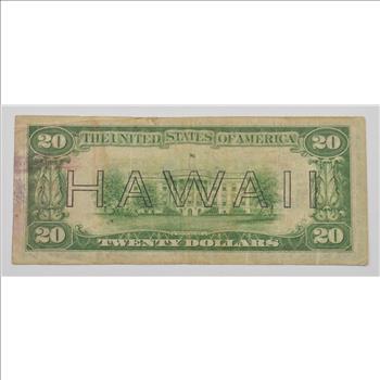Series of 1934-A $20.00 Hawaii Emergency Note Issued During World War II