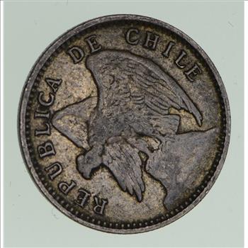 SILVER - 1913 Chile 10 Centavos - Santiago Mint - World Silver Coin