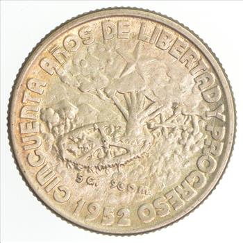 Silver 1952 Cuba 20 Centavos - Cuban Independence Commemorative