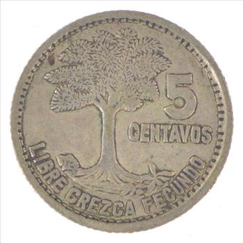 Silver - 1952 Guatemala 5 Centavos - World Silver Coin