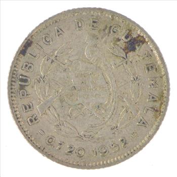 Silver - 1952 Guatemala 5 Centavos - World Silver Coin