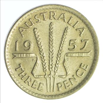 Silver 1957 Australia 3 Pence - World Silver Coin