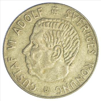 SILVER - 1965 Sweden 1 Krona - World Silver Coin 7.0 Grams