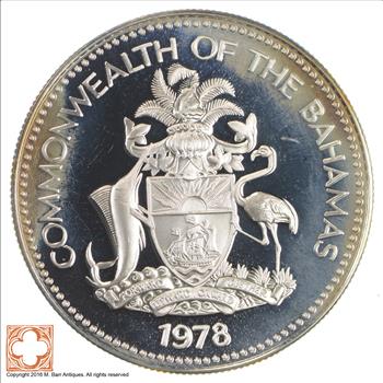 SILVER - 1978 - Bahamas - 1 Dollar - 17.4 Grams - World Silver Coin