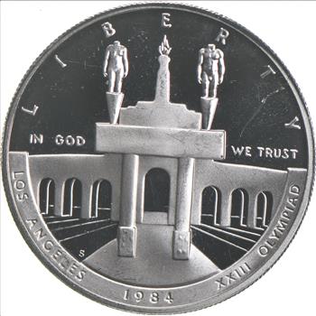 SILVER 1984-S Los Angeles Olympics Commemorative US Silver Dollar - 90% Silver - Collectible