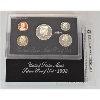 Silver 1993-S Deep Cameo U.S. Proof Set - 5 Coin Set - Includes 3 90% SILVER