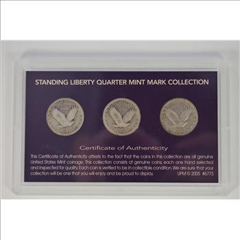 SILVER Coin Set Standing Liberty Quarter Mint Mark Collection Historic US Collection