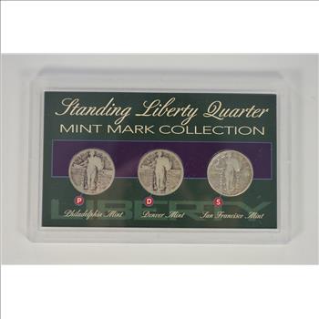 SILVER Coin Set Standing Liberty Quarter Mint Mark Collection Historic US Collection