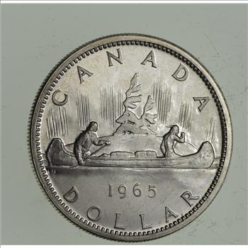 Silver Dollar 80% 1965 Canada Canadian ASW .60 Troy Ounces