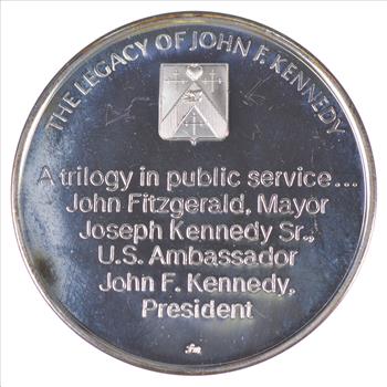 SILVER - Legacy of John F Kennedy - The Kennedy Heritage Silver Round -.925 Sterling 31.7 Grams