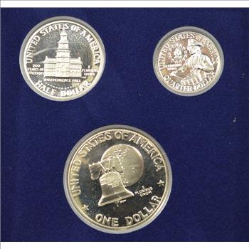 Silver PROOF 3 Piece 1976-S U.S. Bicentennial Coin Collection with Commemorative Album - .400 Fine SILVER