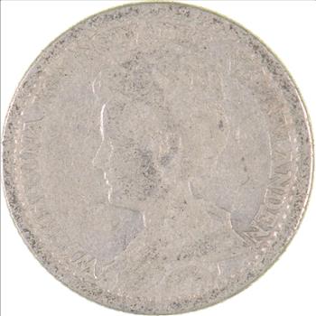 SILVER - Roughly the Size of a Dime - 1914 Netherlands 25 Cents - World Silver Coin