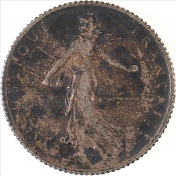 SILVER - Roughly the Size of a Quarter - 1915 France 1 Franc - World Silver Coin