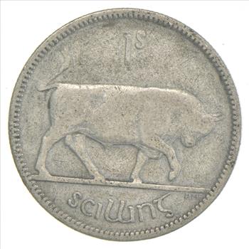 SILVER - Roughly the Size of a Quarter - 1935 Ireland 1 Scilling - World Silver Coin