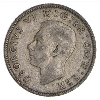 SILVER - Roughly the Size of a Quarter 1943 Great Britain 2 Shillings - World Silver Coin