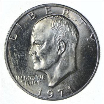 Silver - SPECIALLY MINTED - S Mint Mark - 1971-S - 40% Eisenhower Silver Dollar - RARE