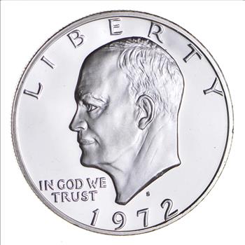 Silver - SPECIALLY MINTED - S Mint Mark - 1972 -S - 40% Eisenhower Silver Dollar - RARE