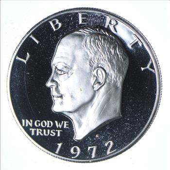 Silver - SPECIALLY MINTED - S Mint Mark - 1972-S - 40% Eisenhower Silver Dollar - RARE