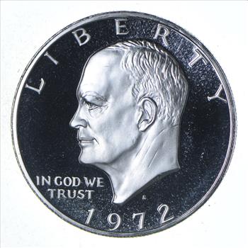 Silver - SPECIALLY MINTED - S Mint Mark - 1972-S - 40% Eisenhower Silver Dollar - RARE