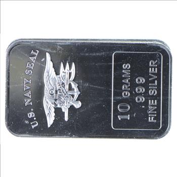 SILVER - U.S. Navy / U.S. Navy Seal 10 Gram .999 Fine Silver - Limited Design