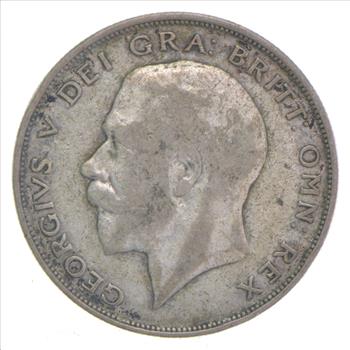 SILVER - WORLD Coin - 1923 Great Britain 1/2 Crown - World Silver Coin