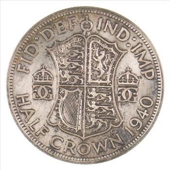 SILVER - WORLD Coin - 1940 Great Britain 1/2 Crown - World Silver Coin