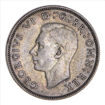 SILVER - WORLD Coin - 1944 Great Britain 2 Shillings - World Silver Coin 11.2 Grams!