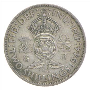 SILVER - WORLD Coin - 1944 Great Britain 2 Shillings - World Silver Coin